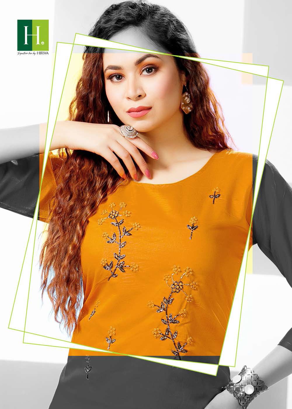 Hirwa Aahana Fancy Ethnic Wear Silk Kurti with Bottom Collection